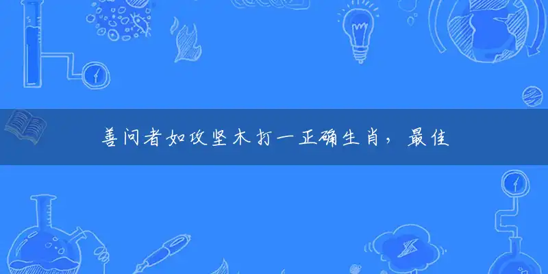 善问者如攻坚木打一正确生肖，最佳解析落实